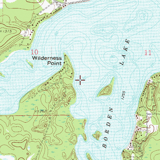 Topographic Map of Borden Lake, MN