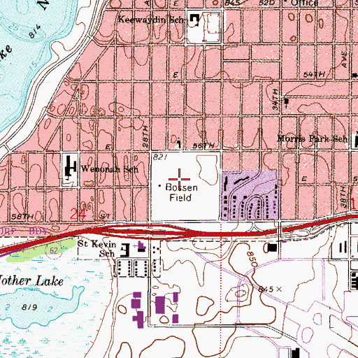 Topographic Map of Bossen Field, MN