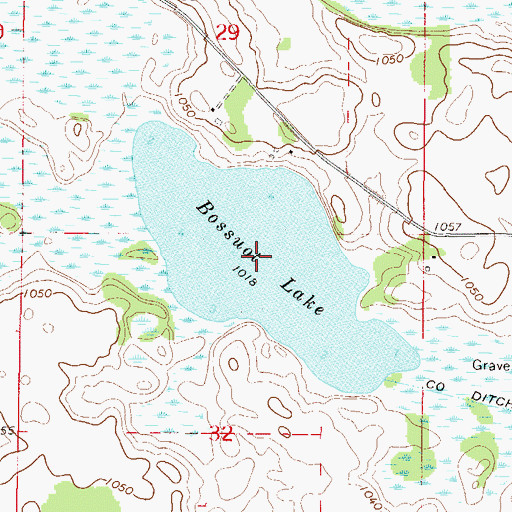 Topographic Map of Bossuot Lake, MN