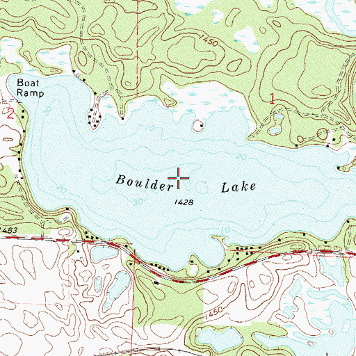 Topographic Map of Boulder Lake, MN