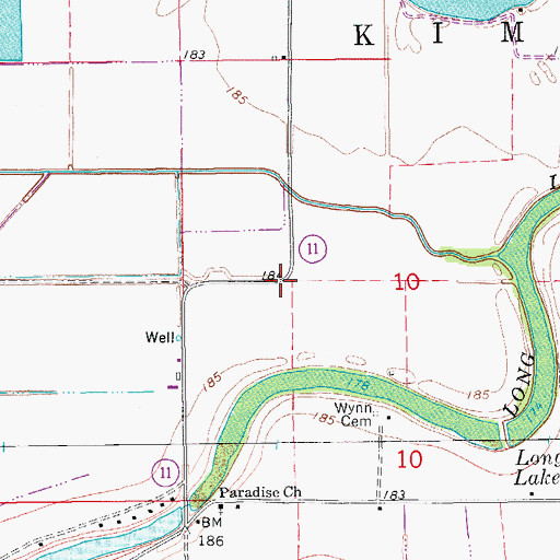 Topographic Map of Antioch Church (historical), AR