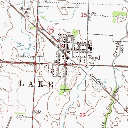 Topographic Map of Boyd, MN