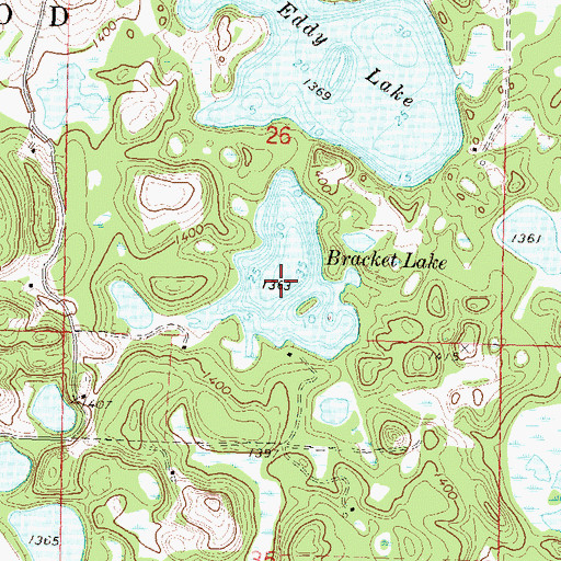 Topographic Map of Bracket Lake, MN