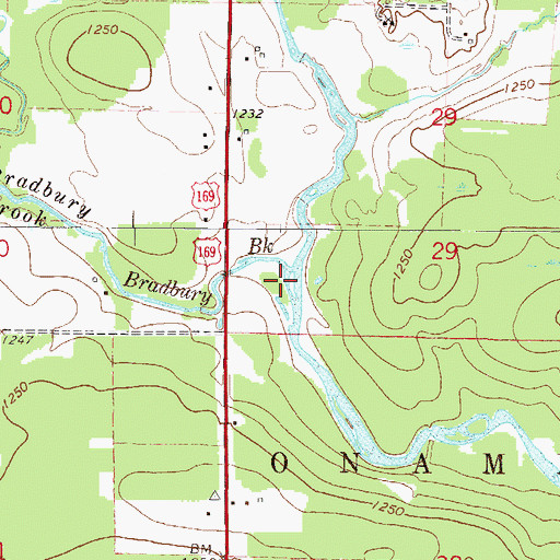 Topographic Map of Bradbury Brook, MN