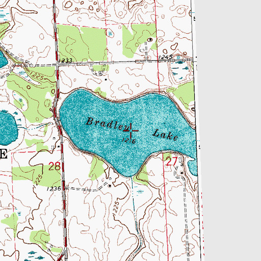 Topographic Map of Bradley Lake, MN