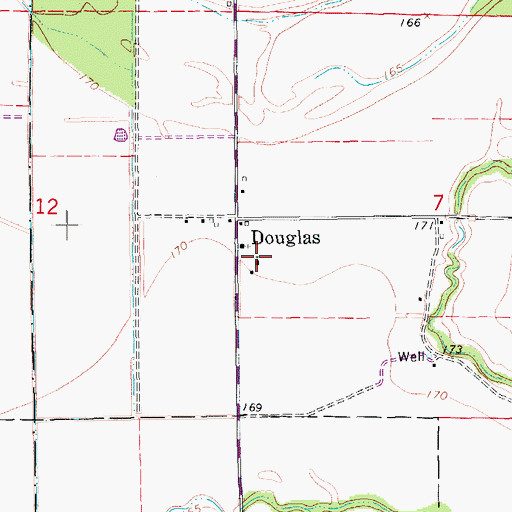 Topographic Map of Auburn Church, AR