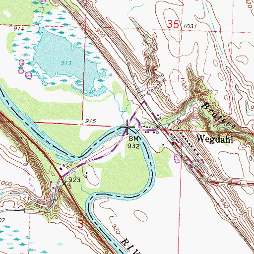 Topographic Map of Brafees Creek, MN