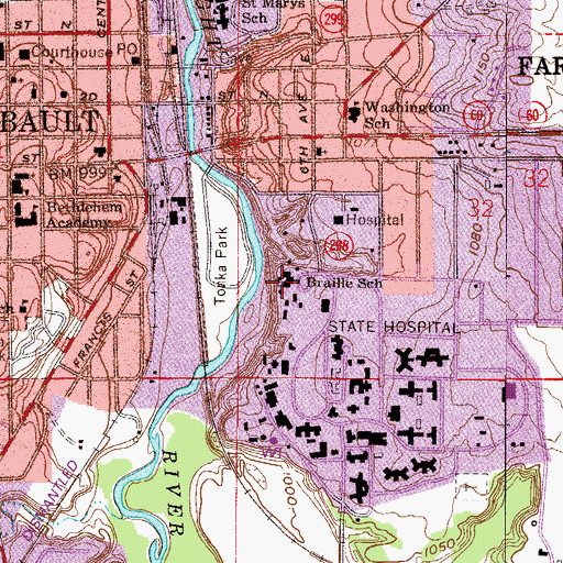 Topographic Map of Minnesota State Academy for the Blind, MN