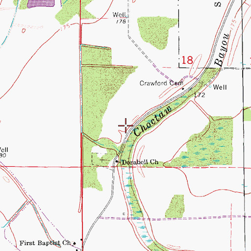 Topographic Map of Bethel Church (historical), AR