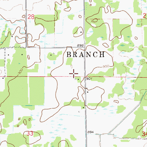 Topographic Map of Branch, MN