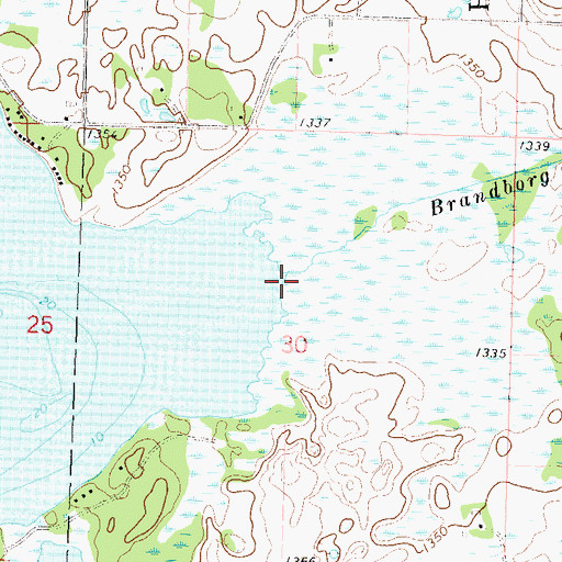 Topographic Map of Brandborg Creek, MN