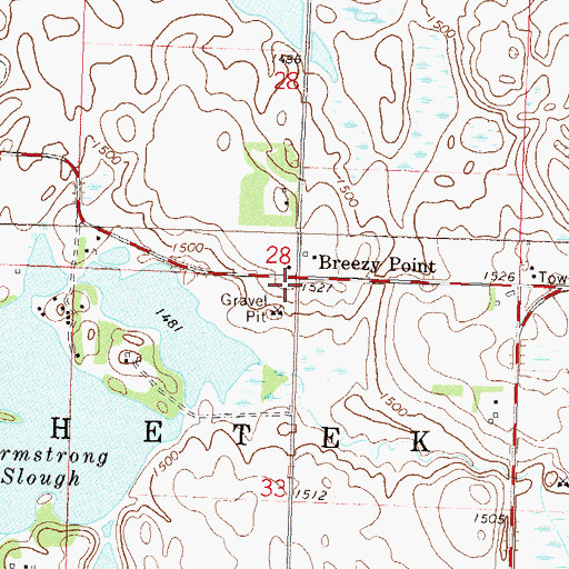 Topographic Map of Breezy Point, MN