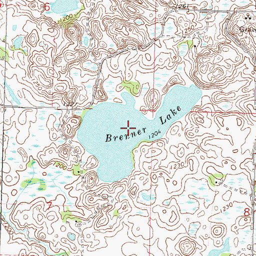 Topographic Map of Brenner Lake, MN