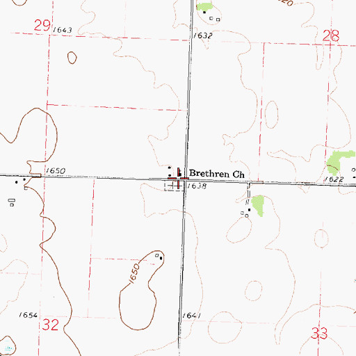 Topographic Map of Brethren Church, MN