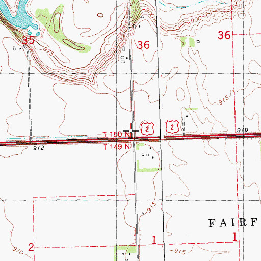 Topographic Map of Brick School, MN