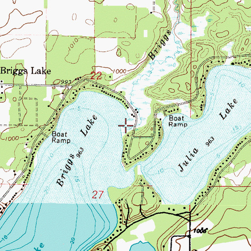 Topographic Map of Briggs Creek, MN