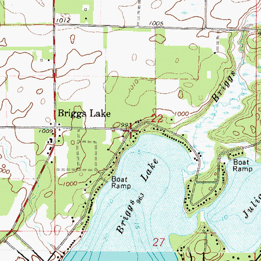 Topographic Map of Briggs Lake, MN