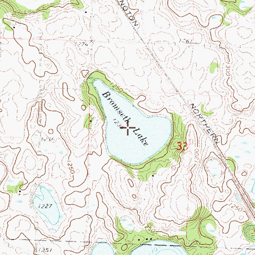 Topographic Map of Bromseth Lake, MN