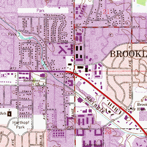 Topographic Map of Brooklyn Park, MN