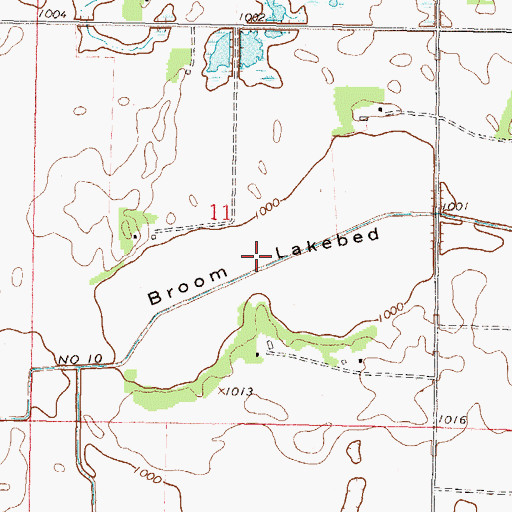 Topographic Map of Broom Lakebed, MN