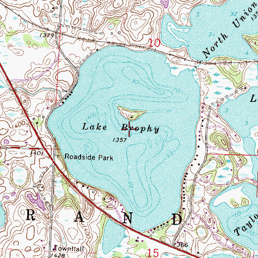 Topographic Map of Lake Brophy, MN