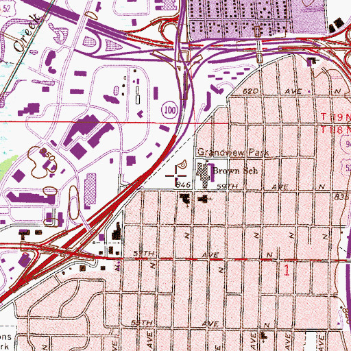 Topographic Map of Earle Brown Elementary School, MN