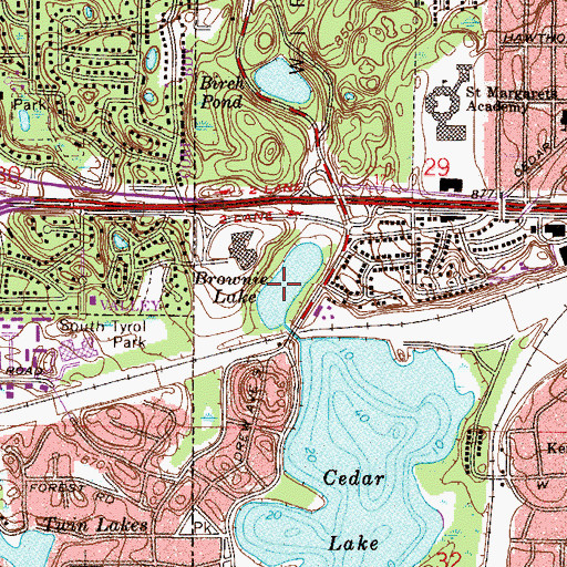 Topographic Map of Brownie Lake, MN