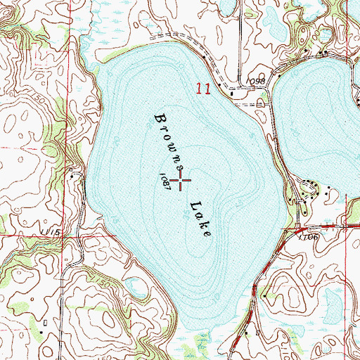 Topographic Map of Browns Lake, MN