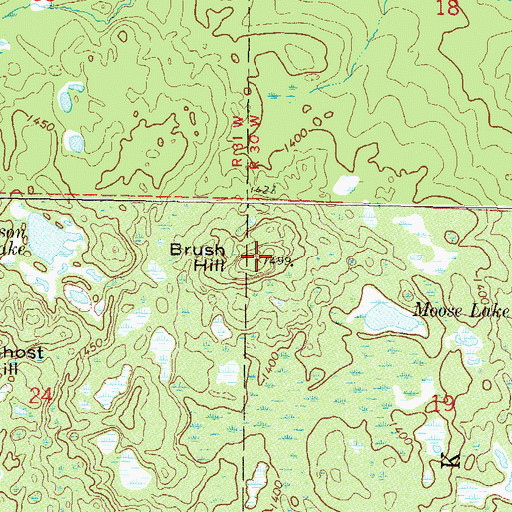 Topographic Map of Brush Hill, MN