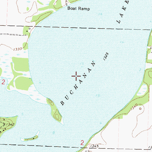 Topographic Map of Buchanan Lake, MN