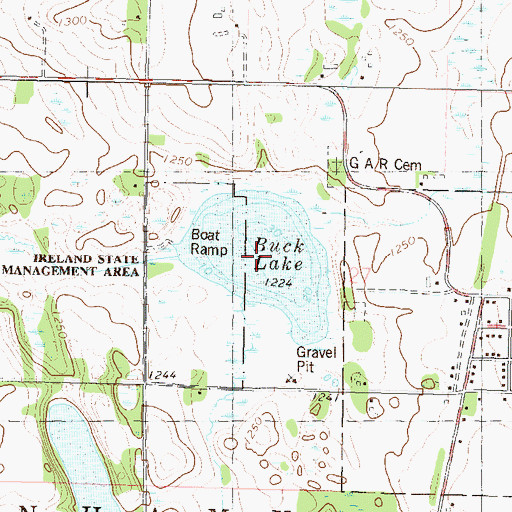 Topographic Map of Buck Lake, MN