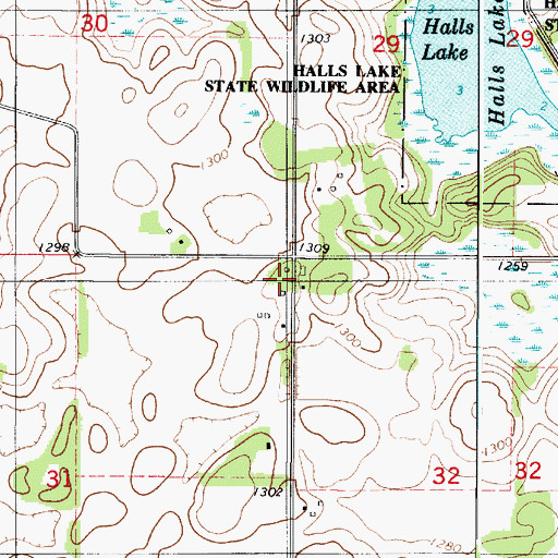 Topographic Map of Buckeye School, MN