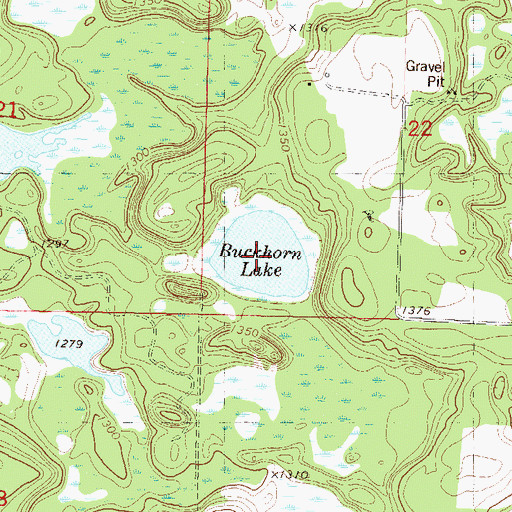 Topographic Map of Buckhorn Lake, MN