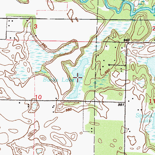 Topographic Map of Bucks Lake, MN