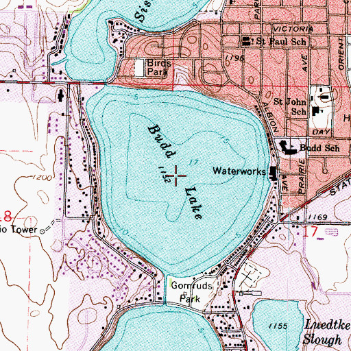 Topographic Map of Budd Lake, MN