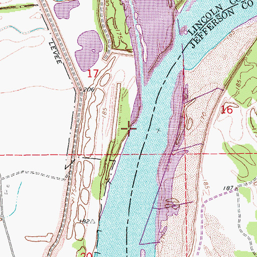 Topographic Map of Heckatoo Landing, AR