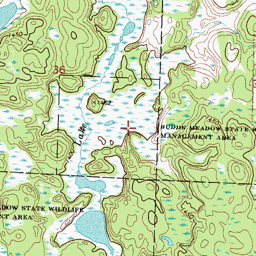 Topographic Map of Budde Meadow State Wildlife Managment Area, MN