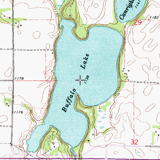 Topographic Map of Buffalo Lake, MN