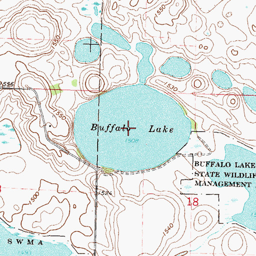 Topographic Map of Buffalo Lake, MN