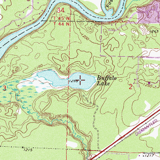 Topographic Map of Buffalo Lake, MN
