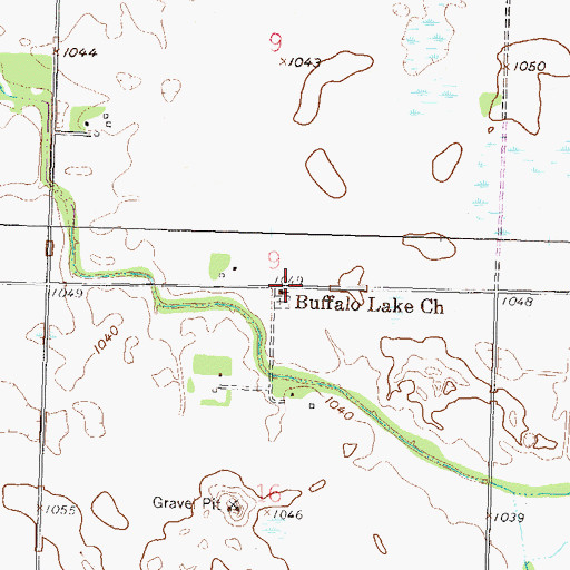 Topographic Map of Buffalo Lake Church, MN