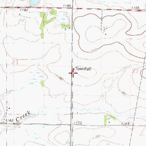 Topographic Map of Buh Town Hall, MN