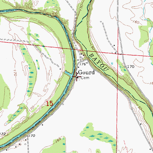 Topographic Map of Jerusalem Church, AR