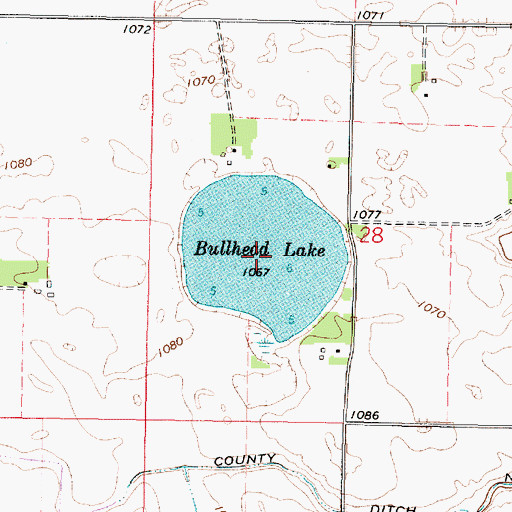 Topographic Map of Bullhead Lake, MN