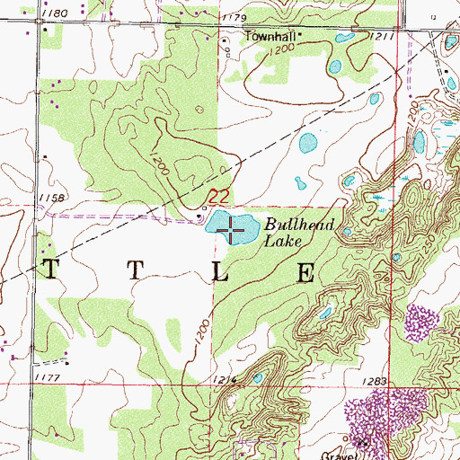 Topographic Map of Bullhead Lake, MN