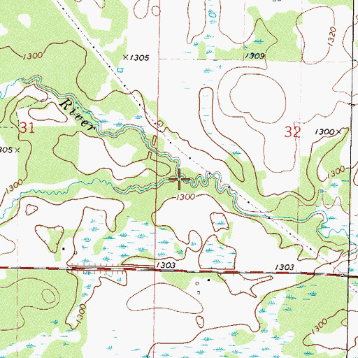 Topographic Map of Bungo Creek, MN