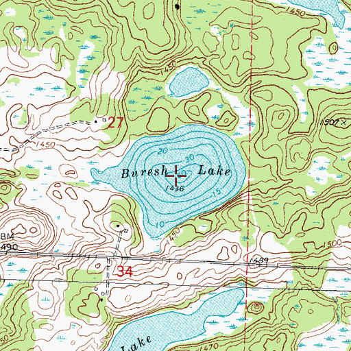 Topographic Map of Buresh Lake, MN