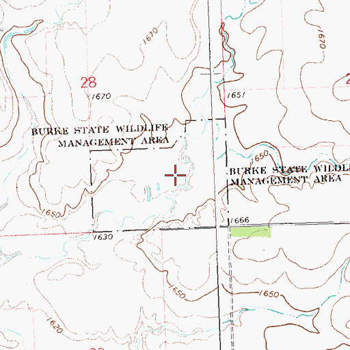 Topographic Map of Burke State Wildlife Management Area, MN