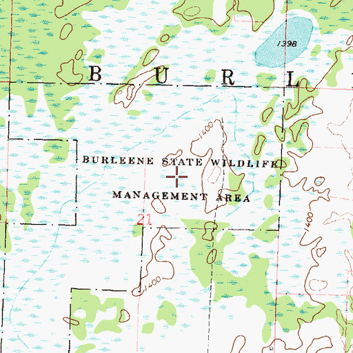 Topographic Map of Burleele State Wildlife Management Area, MN