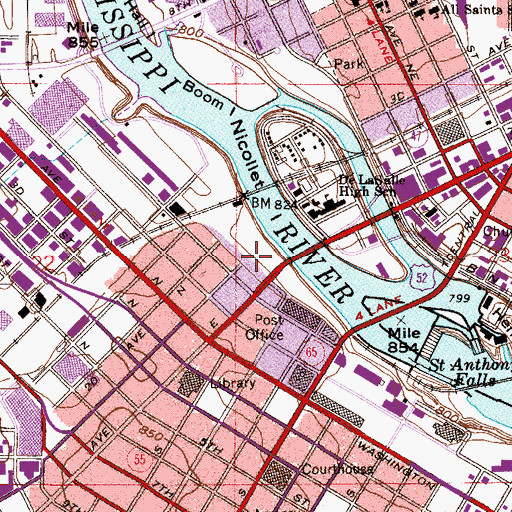 Topographic Map of Burlington Northern Station, MN